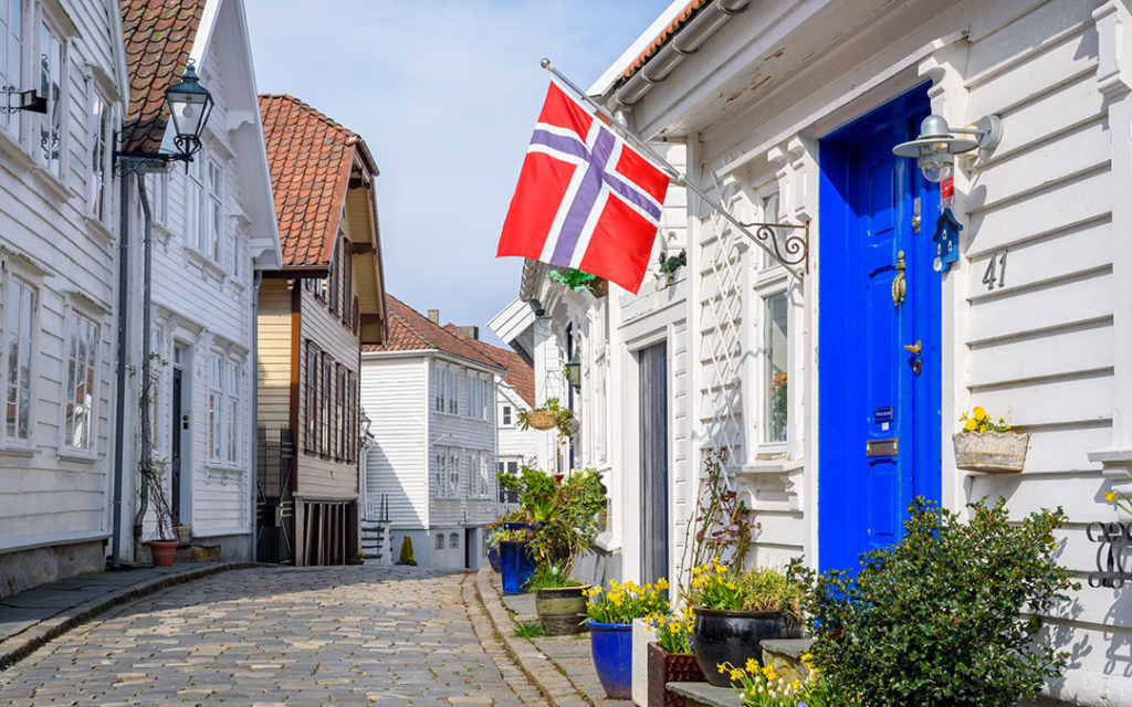 Straßen und Gebäude im alten Stavanger